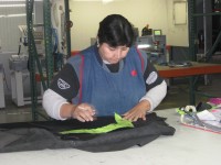 Cutting the leather from the pattern (green tape) I choose the leather to be used