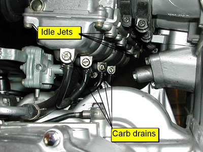 Carb drain, and Idle Jet locations